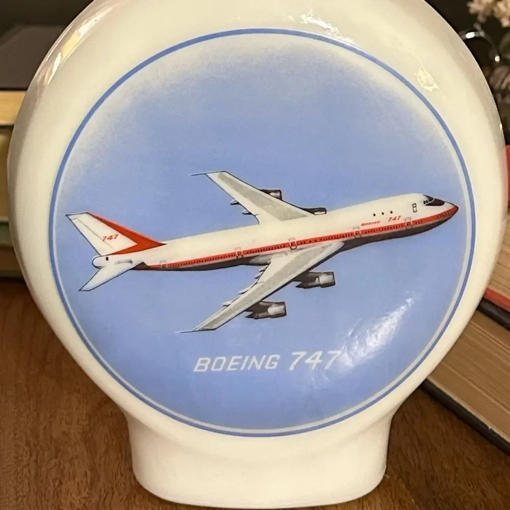 Vintage Rare 1969 Boeing 747 Jet Aviation Dant Distillery Whiskey Glass Decanter